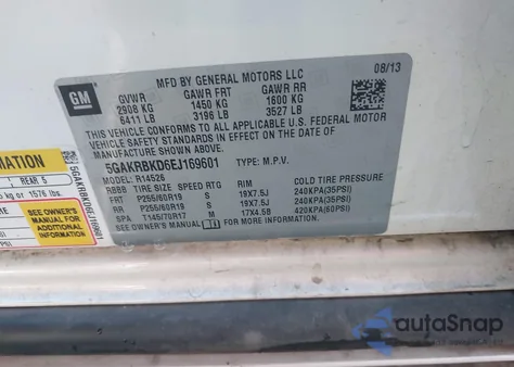 2014 Buick Enclave Leather from USA, damaged, VIN 5GAKRBKD6EJ169601